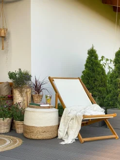 Sedia a sdraio pieghevole ANZIO Legno d'acacia Marrone chiaro