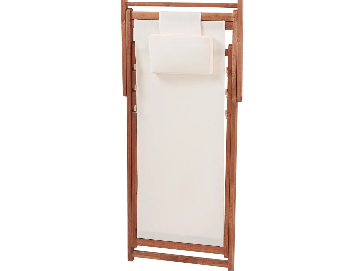 Sedia a sdraio pieghevole AVELLINO con Tessuti di Ricambio Legno d'acacia Marrone scuro