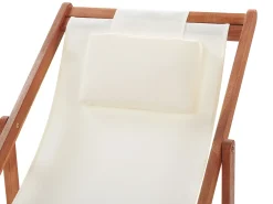 Sedia a sdraio pieghevole AVELLINO con Tessuti di Ricambio Legno d'acacia Marrone scuro