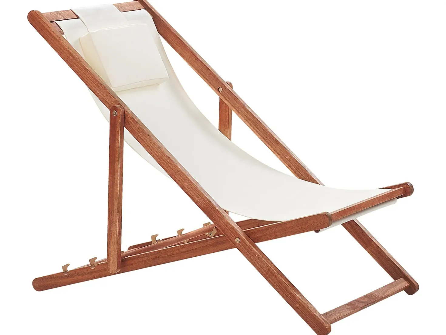 Sedia a sdraio pieghevole AVELLINO con Tessuti di Ricambio Legno d'acacia Marrone scuro