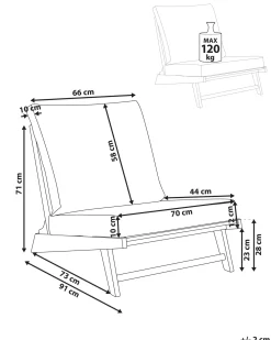 Sedia con cuscino MICCIANO Legno d'acacia Bianco sporco