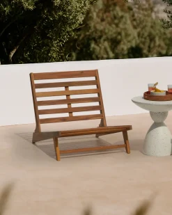 Sedia con cuscino MICCIANO Legno d'acacia Bianco sporco