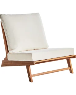 Sedia con cuscino MICCIANO Legno d'acacia Bianco sporco