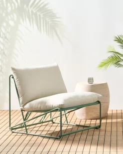 Sedia con cuscino PICO Metallo Verde