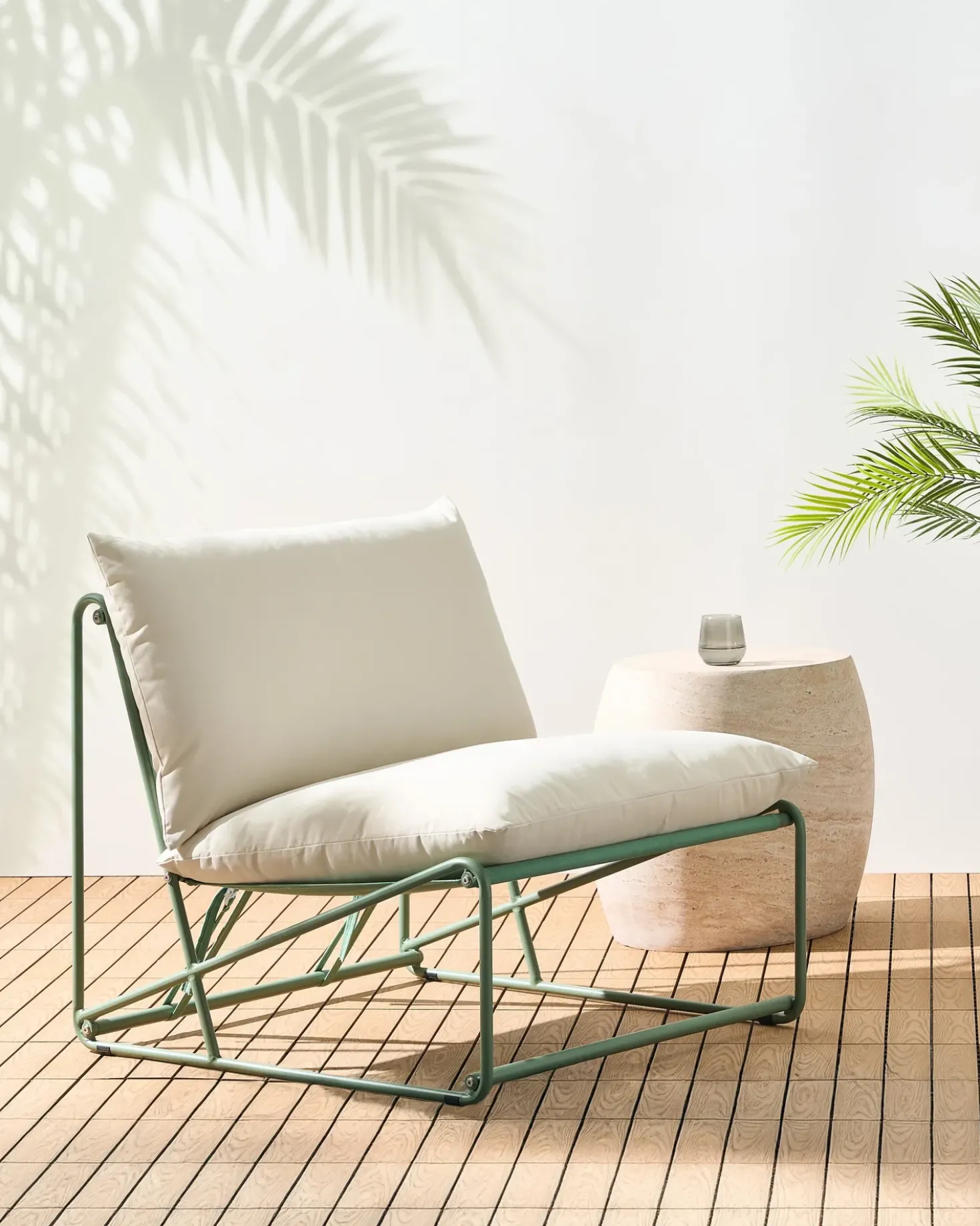 Sedia con cuscino PICO Metallo Verde