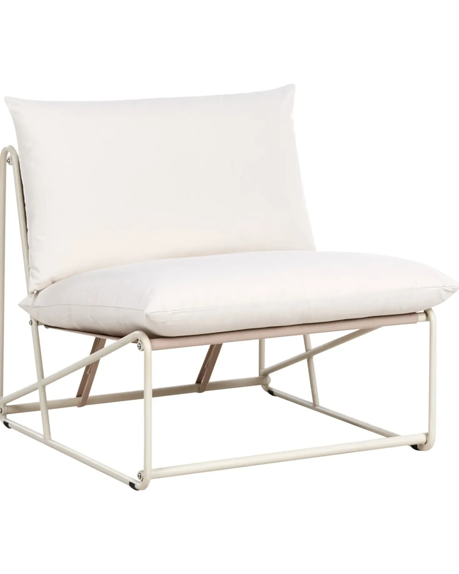Sedia con cuscino PICO Metallo Beige chiaro
