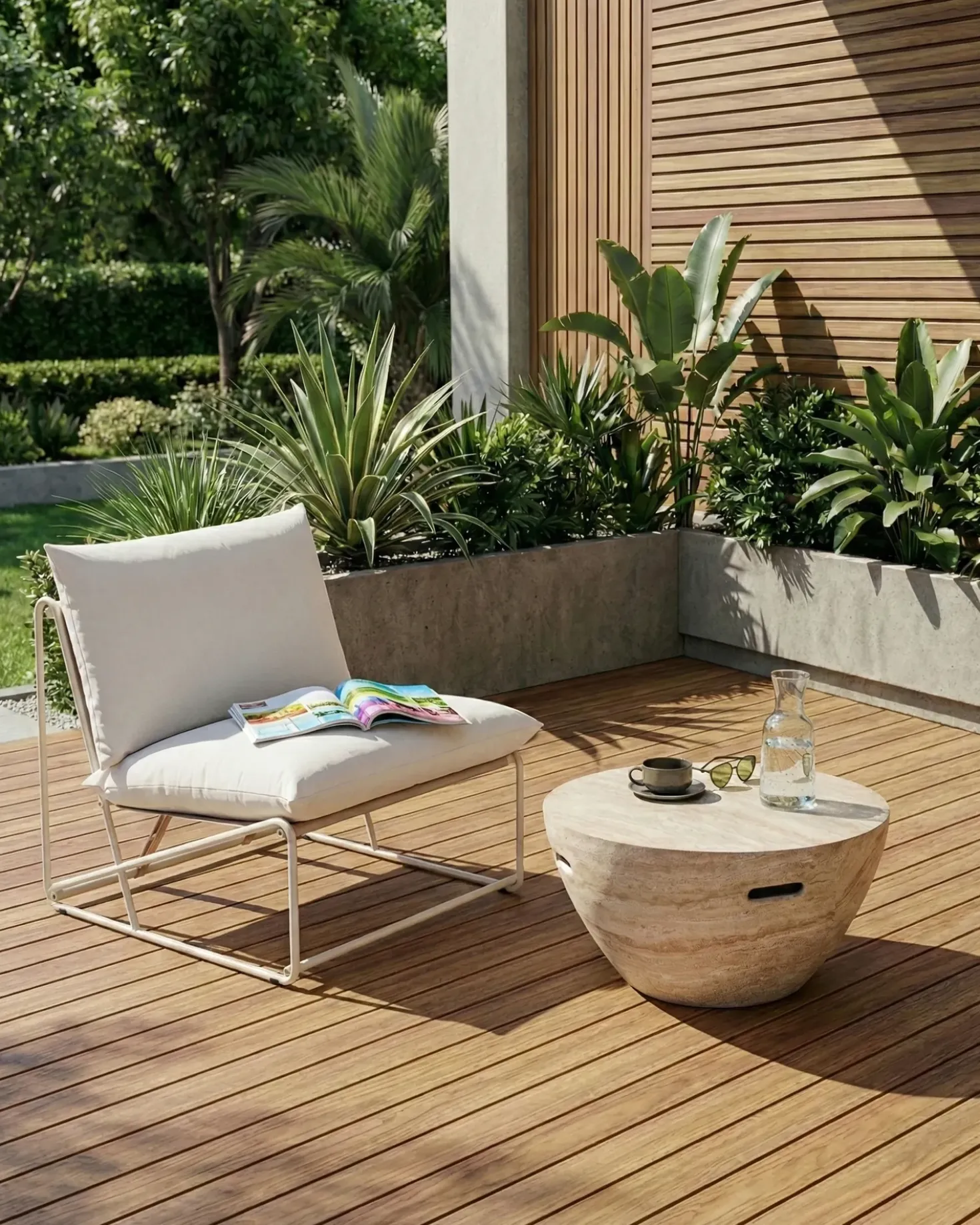 Sedia con cuscino PICO Metallo Beige chiaro