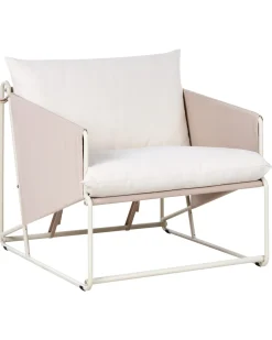 Sedia con cuscino PONTE Metallo Beige chiaro