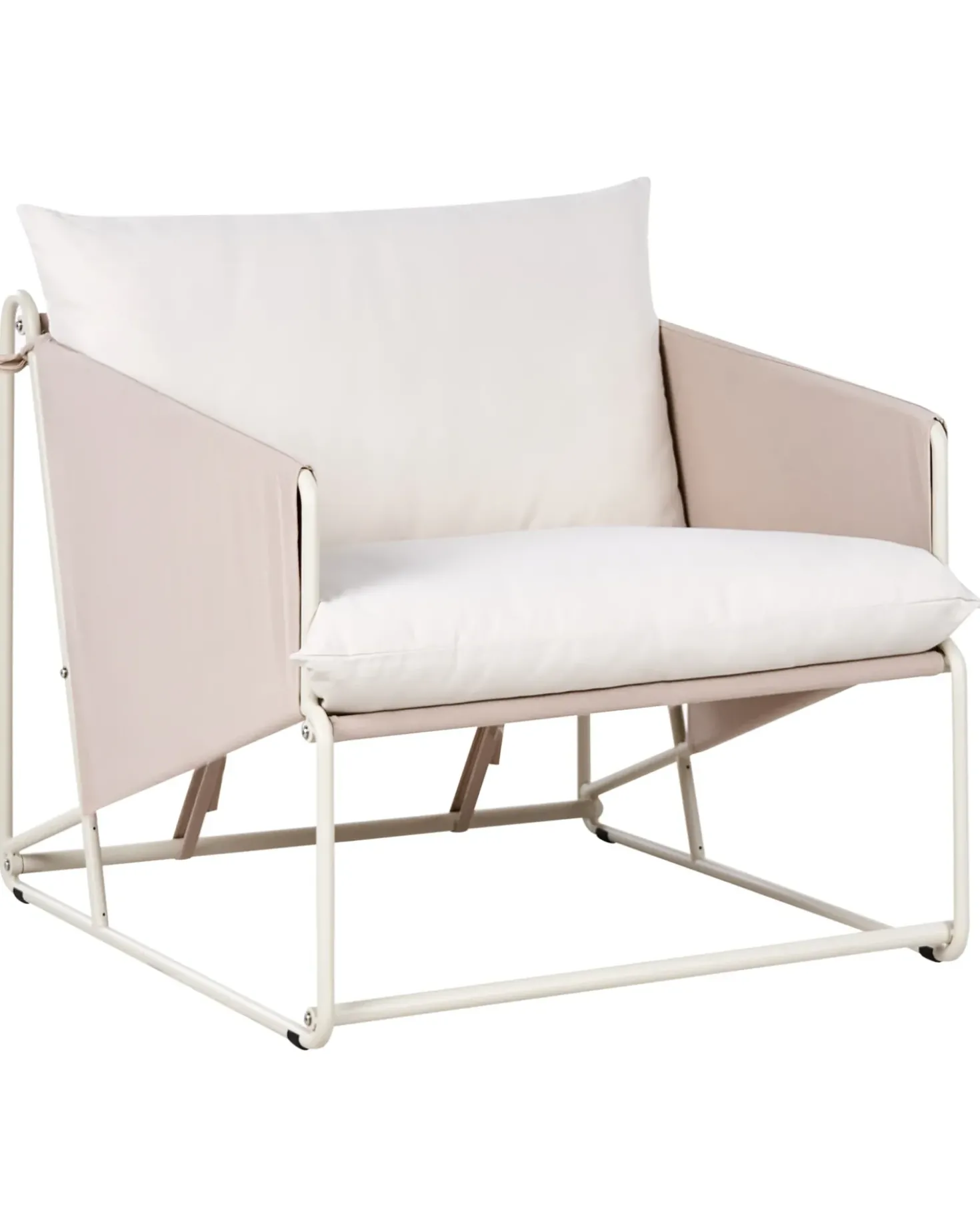 Sedia con cuscino PONTE Metallo Beige chiaro