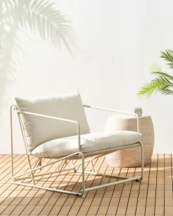 Sedia con cuscino PONTE Metallo Beige chiaro