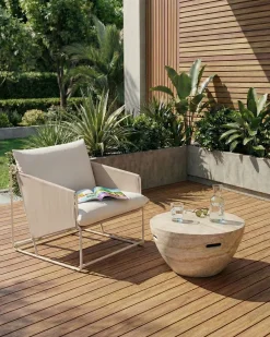 Sedia con cuscino PONTE Metallo Beige chiaro