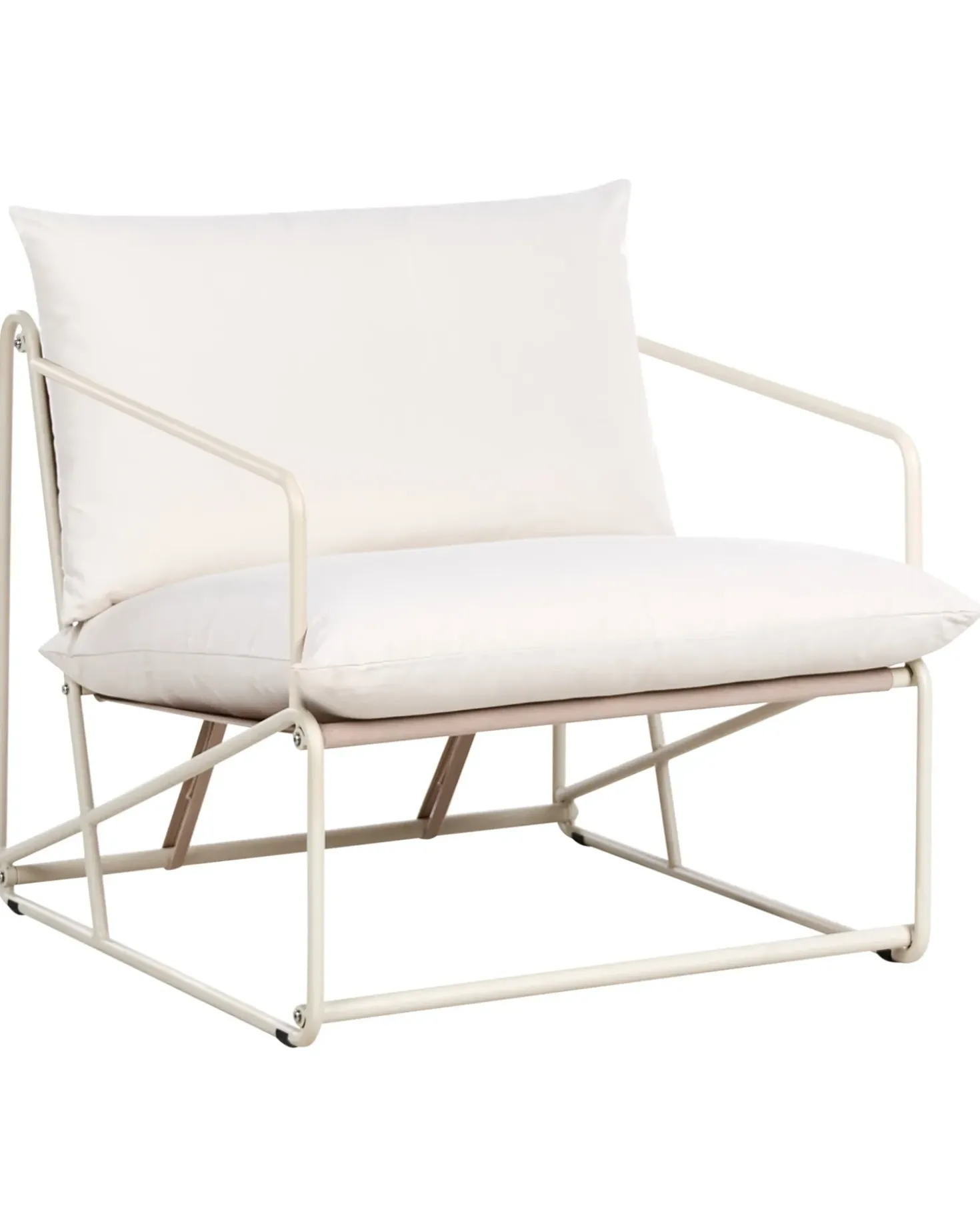Sedia con cuscino PONTE Metallo Beige chiaro