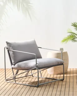 Sedia con cuscino PONTE Metallo Grigio