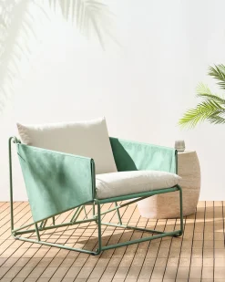 Sedia con cuscino PONTE Metallo Verde