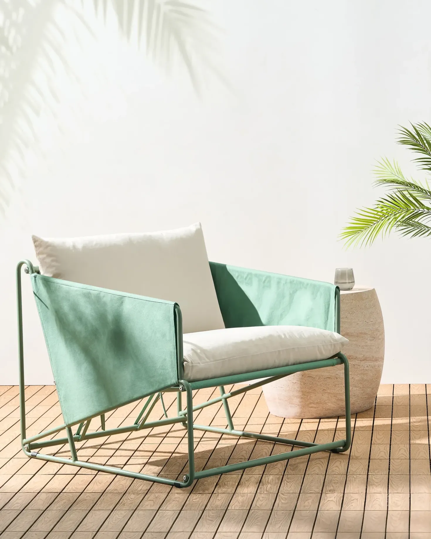 Sedia con cuscino PONTE Metallo Verde