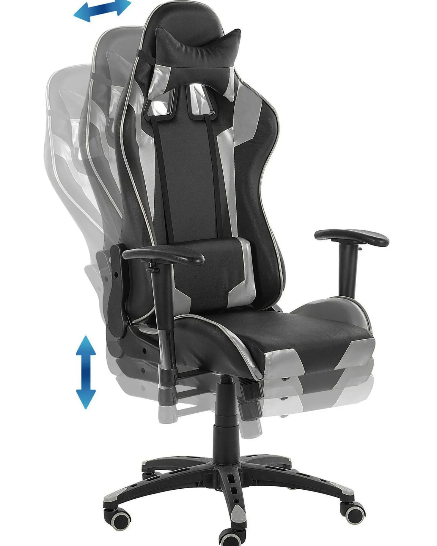 Sedia da gaming KNIGHT Pelle sintetica Argento