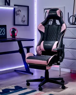 Sedia da gaming VICTORY Pelle sintetica Rosa