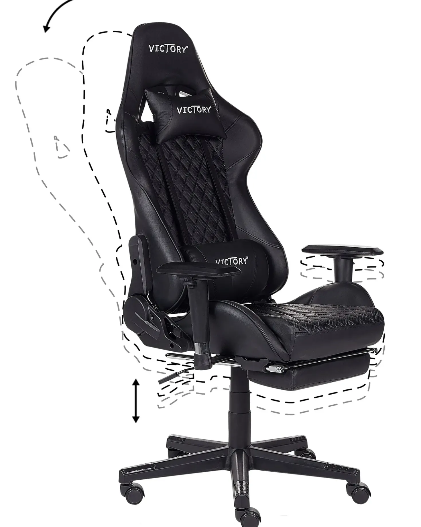 Sedia da gaming VICTORY Pelle sintetica Nero