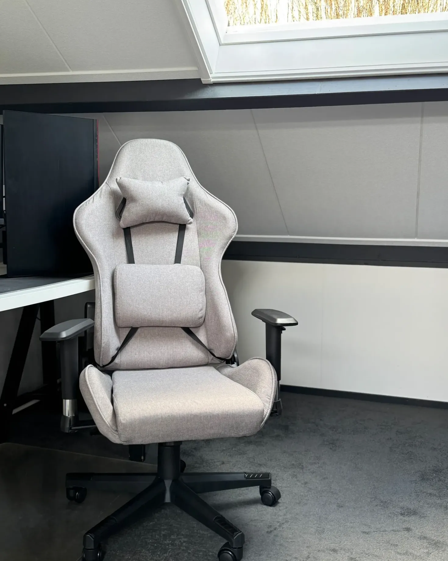 Sedia da gaming WARRIOR Grigio chiaro