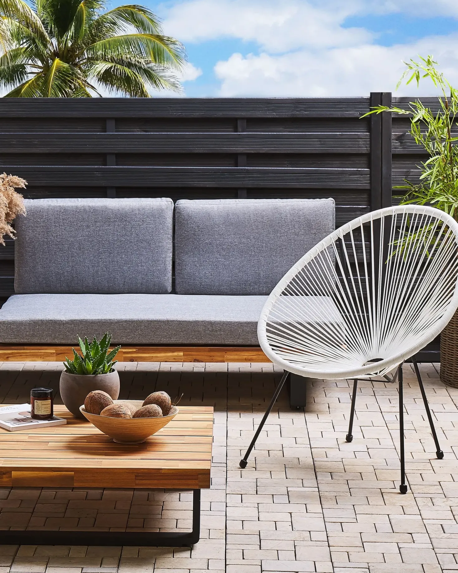 Sedia da giardino ACAPULCO II Rattan sintetico (PE) Bianco
