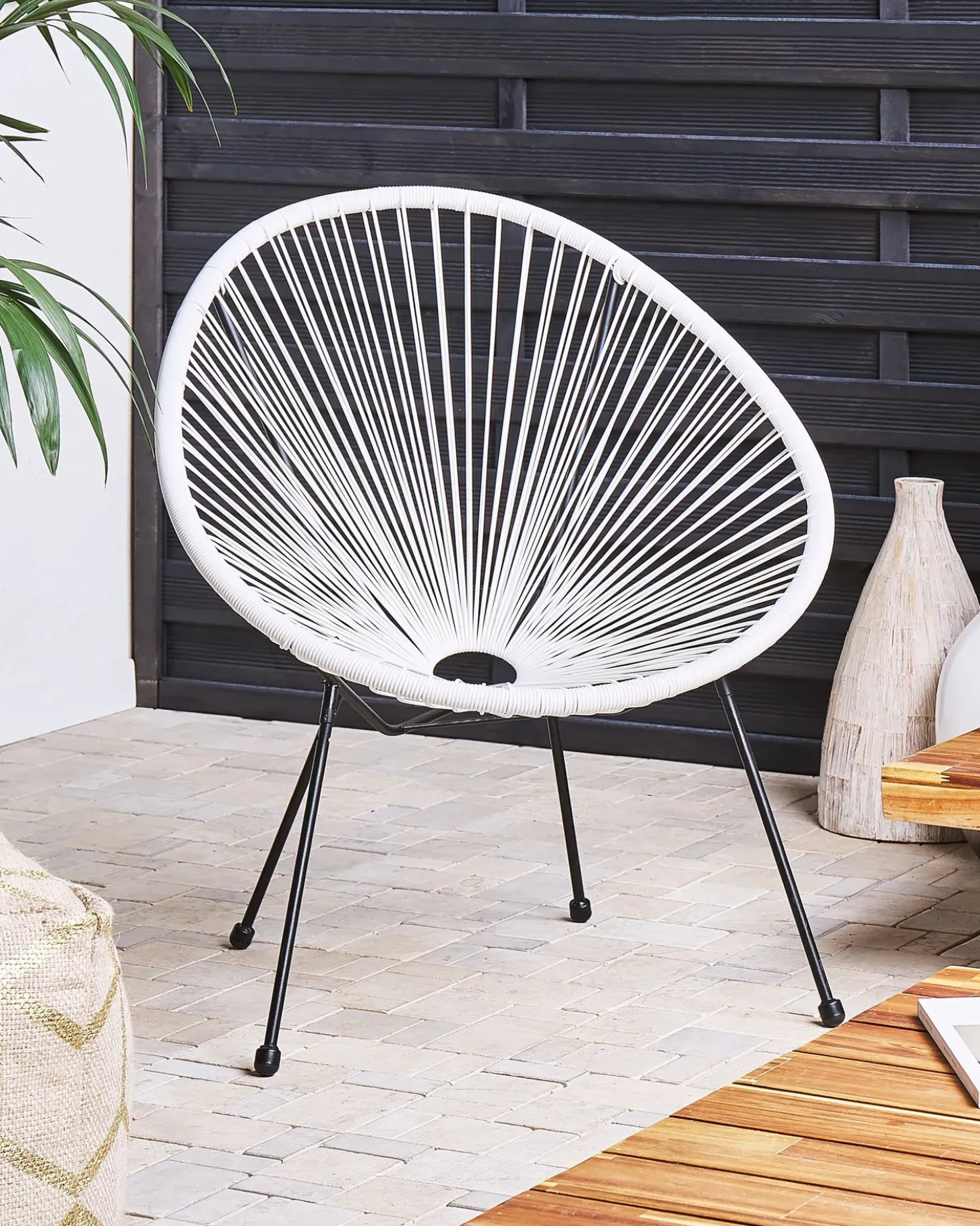 Sedia da giardino ACAPULCO II Rattan sintetico (PE) Bianco