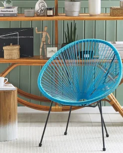 Sedia da giardino ACAPULCO II Rattan sintetico (PE) Blu