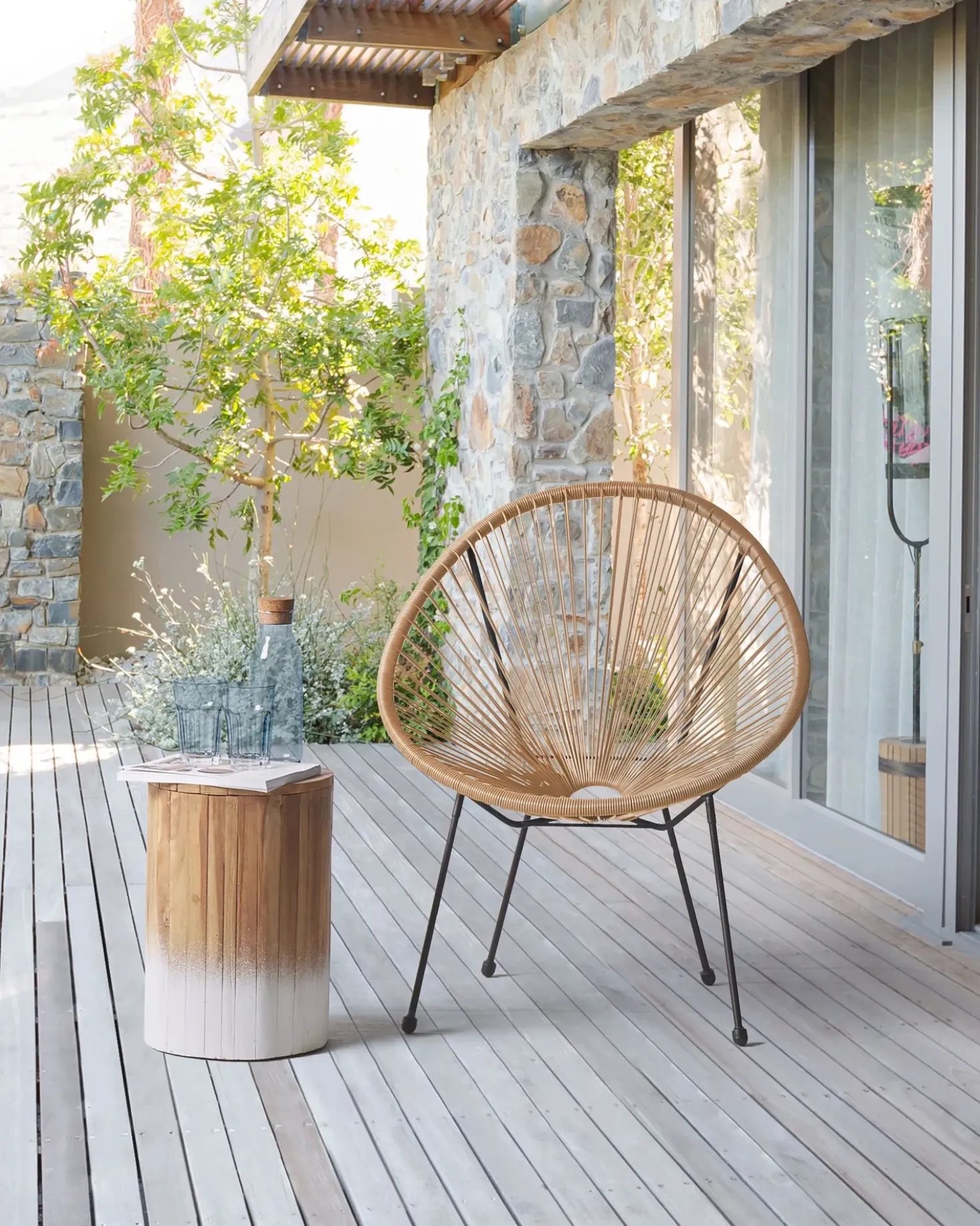 Sedia da giardino ACAPULCO II Rattan sintetico (PE) Naturale
