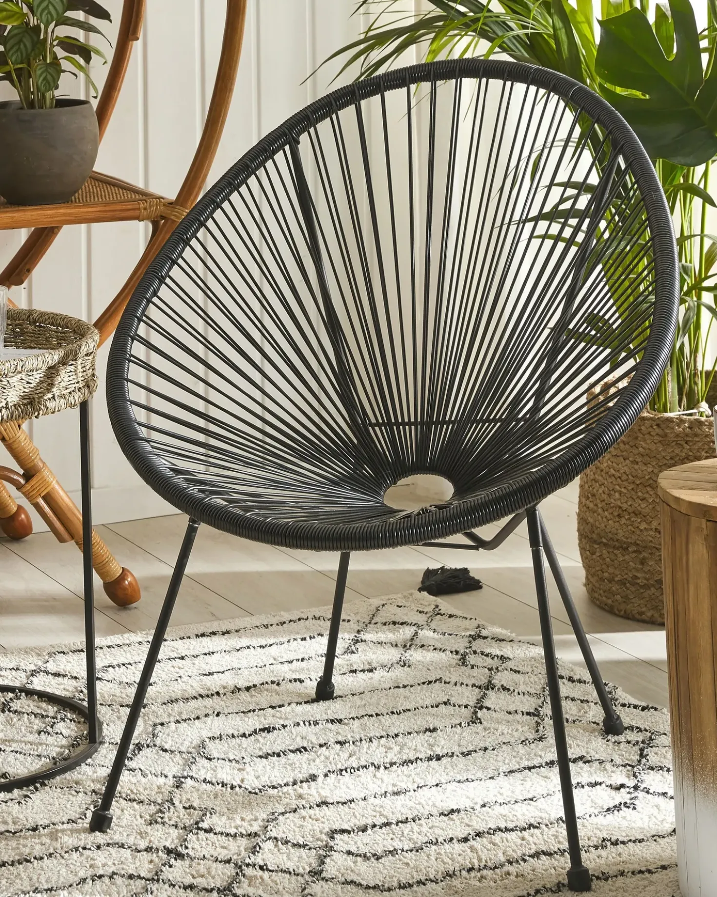 Sedia da giardino ACAPULCO II Rattan sintetico (PE) Nero