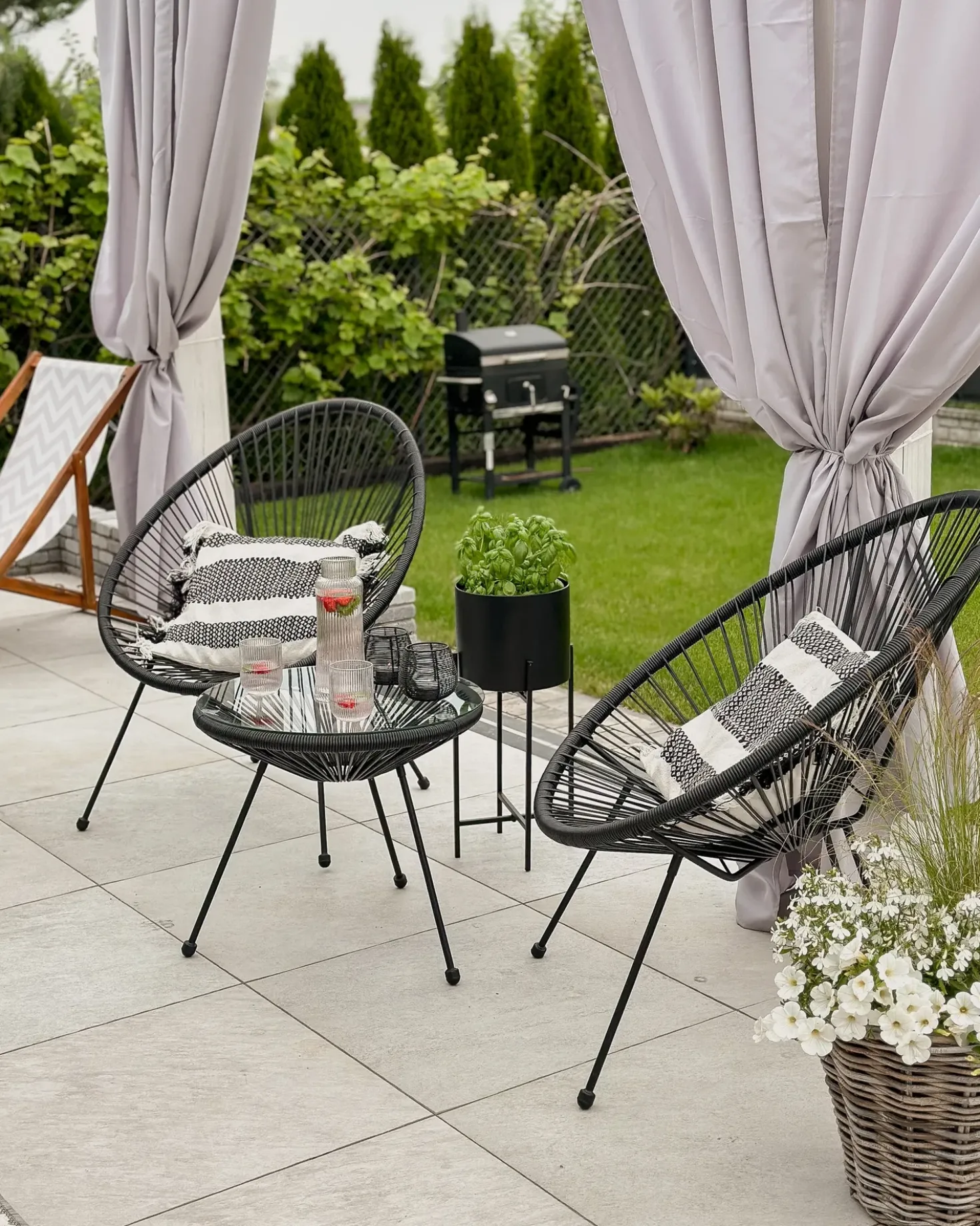 Sedia da giardino ACAPULCO II Rattan sintetico (PE) Nero