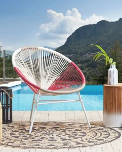 Sedia da giardino ACAPULCO Rattan sintetico (PE) Fucsia