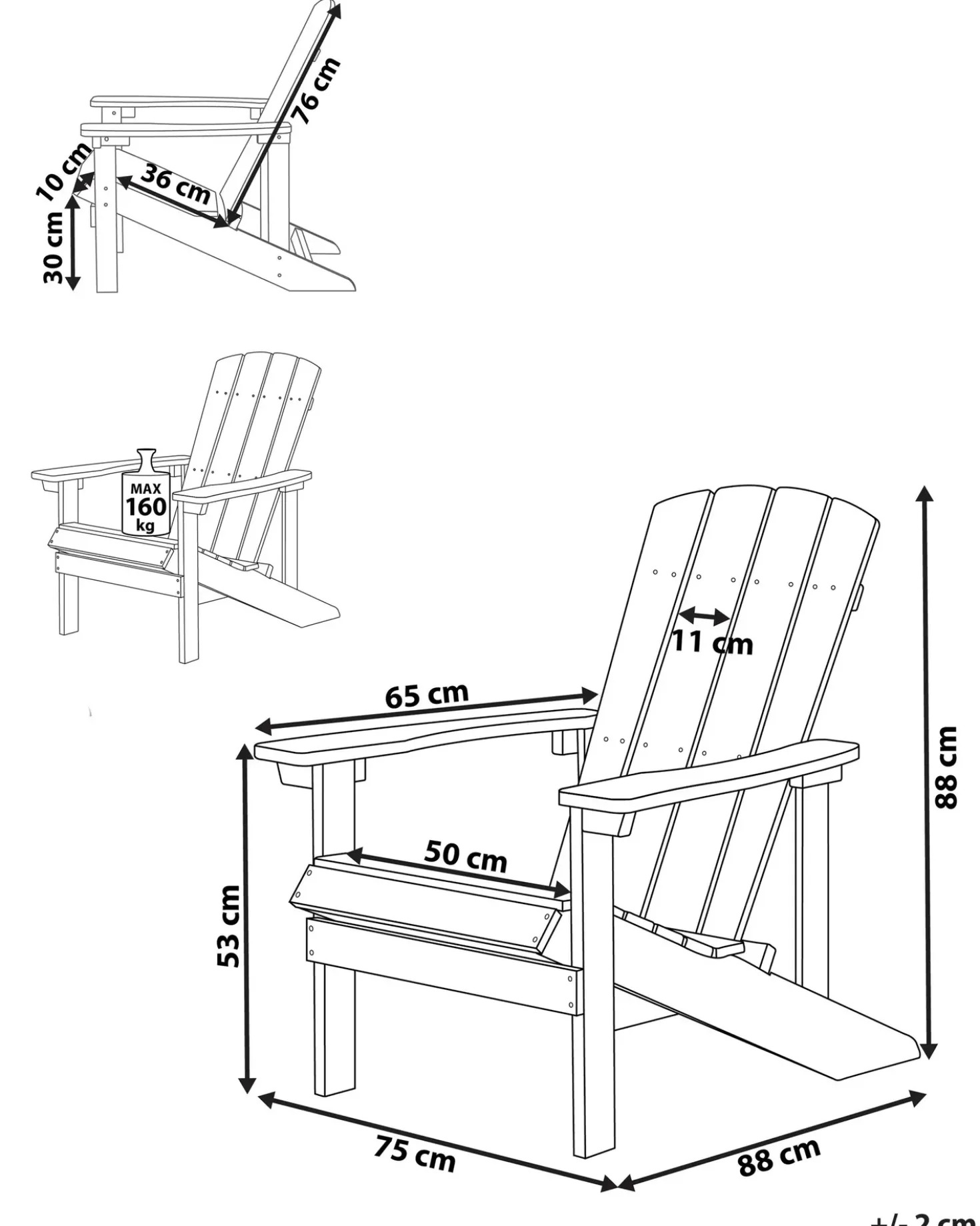 Sedia da giardino ADIRONDACK Rosa