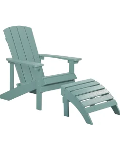 Sedia da giardino ADIRONDACK con poggiapiedi Turchese