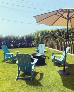 Sedia da giardino ADIRONDACK con poggiapiedi Turchese