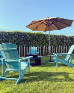 Sedia da giardino ADIRONDACK con poggiapiedi Turchese