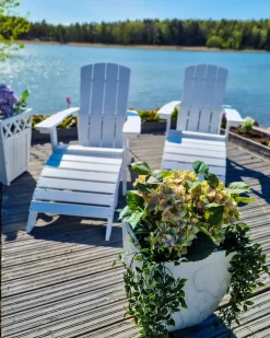 Sedia da giardino ADIRONDACK con poggiapiedi Bianco