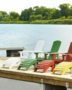Sedia da giardino ADIRONDACK con poggiapiedi Bianco