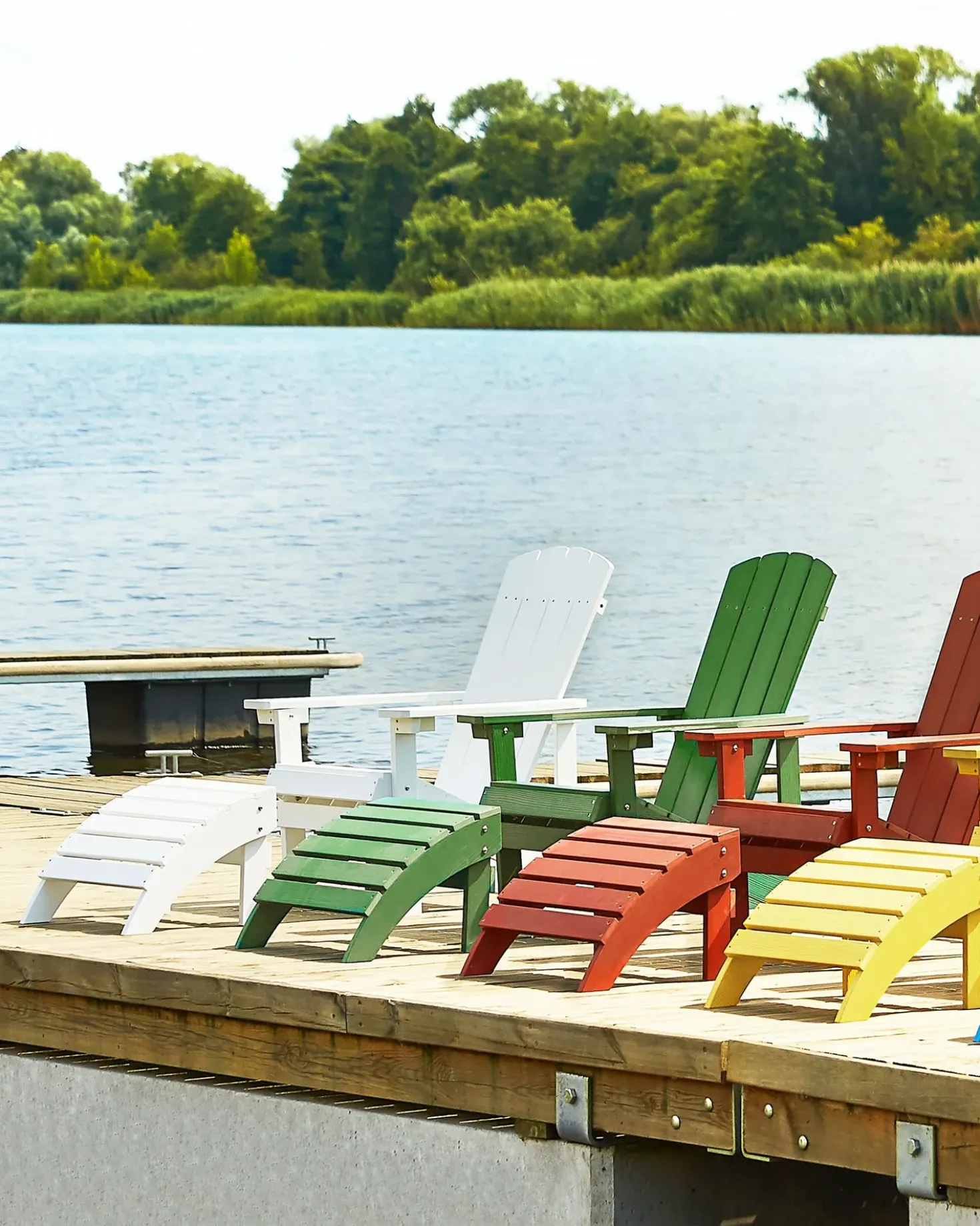 Sedia da giardino ADIRONDACK con poggiapiedi Bianco