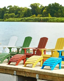 Sedia da giardino ADIRONDACK con poggiapiedi Rosso