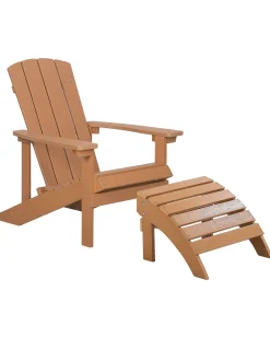 Sedia da giardino ADIRONDACK con poggiapiedi Marrone