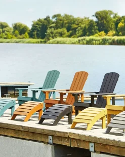 Sedia da giardino ADIRONDACK con poggiapiedi Marrone