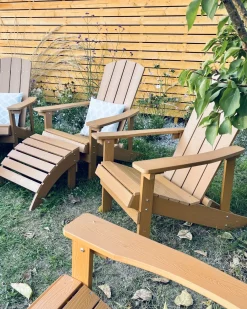 Sedia da giardino ADIRONDACK con poggiapiedi Marrone