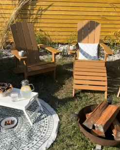 Sedia da giardino ADIRONDACK con poggiapiedi Marrone