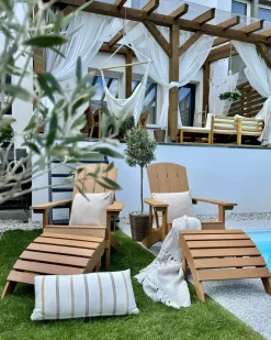 Sedia da giardino ADIRONDACK con poggiapiedi Marrone