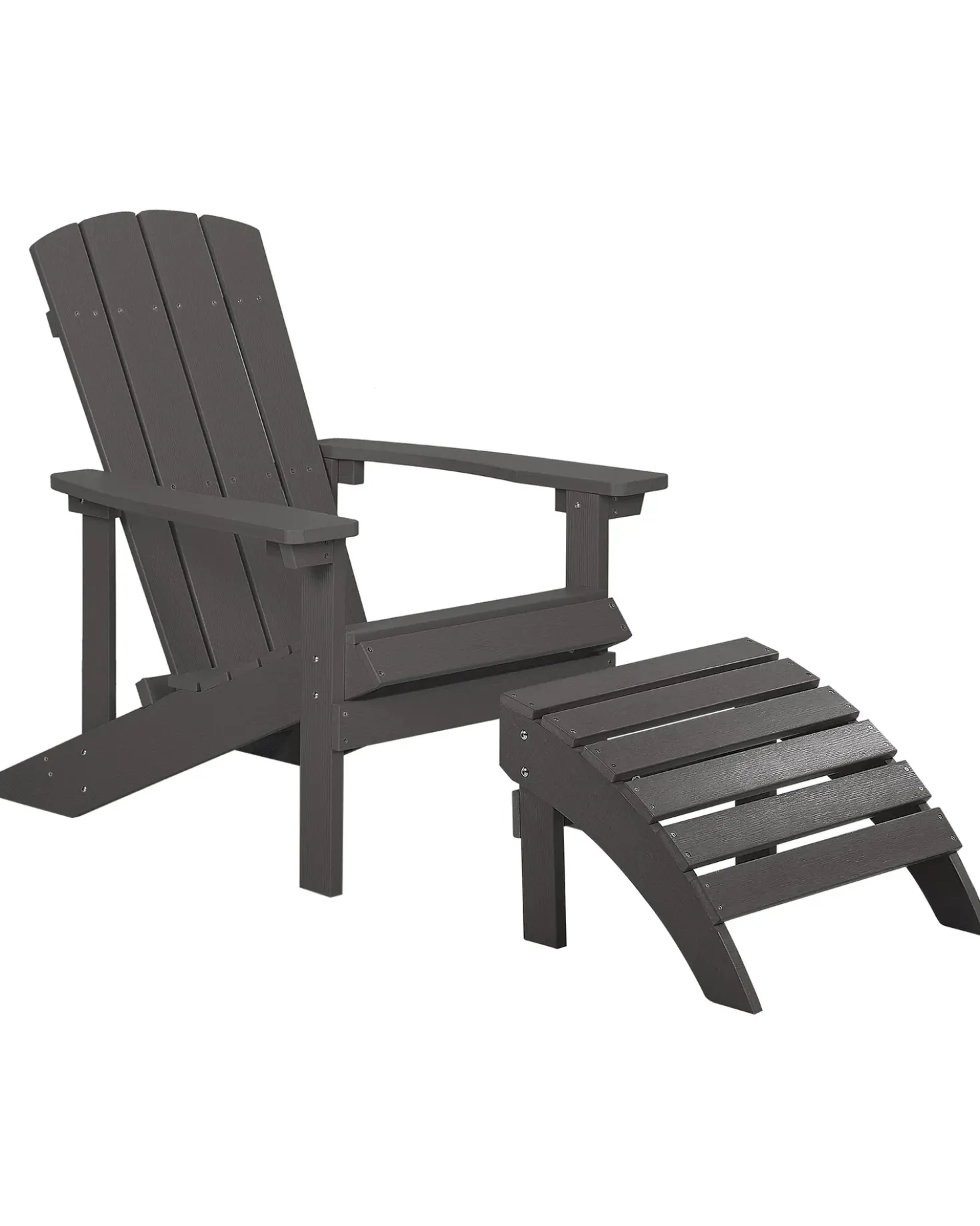 Sedia da giardino ADIRONDACK con poggiapiedi Grigio scuro