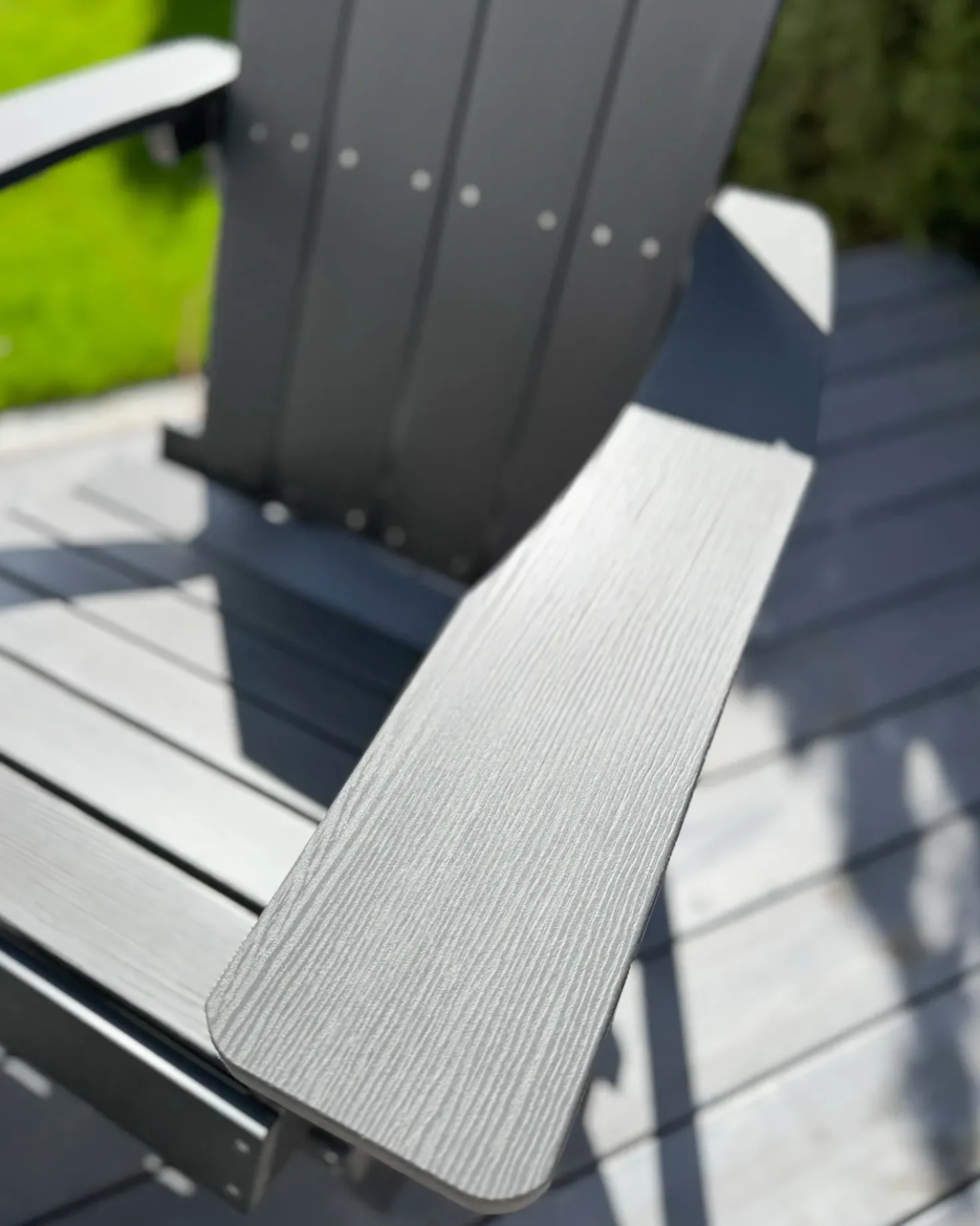Sedia da giardino ADIRONDACK con poggiapiedi Grigio scuro