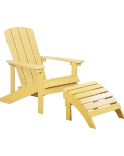 Sedia da giardino ADIRONDACK con poggiapiedi Giallo