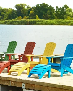 Sedia da giardino ADIRONDACK con poggiapiedi Giallo