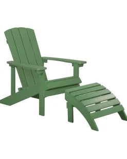 Sedia da giardino ADIRONDACK con poggiapiedi Verde