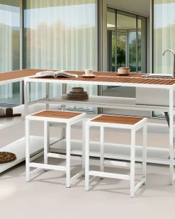 Sedia da giardino AVETRANA Metallo Marrone/Bianco