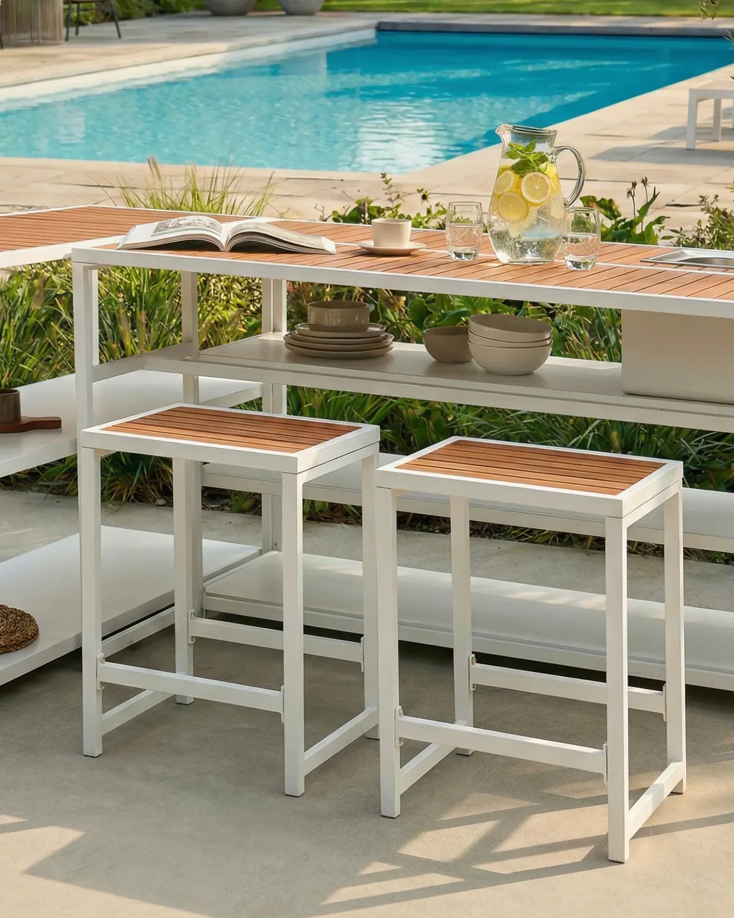 Sedia da giardino AVETRANA Metallo Marrone/Bianco